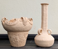 穴窯作品の素焼き